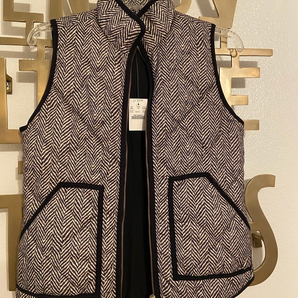 J. Crew Herringbone Puffer Vest (XXS)